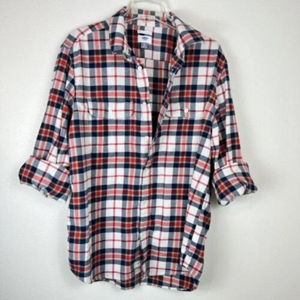 Old Navy Men’s XL Flannel Shacket Shirt Jacket Button Up Over-shirt Casual warm - Picture 2 of 7